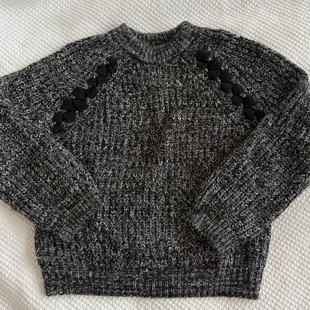 JOA Lace Up Sweater